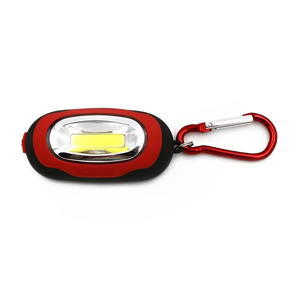 Promotional COB LED Keychain With Carabiner Red