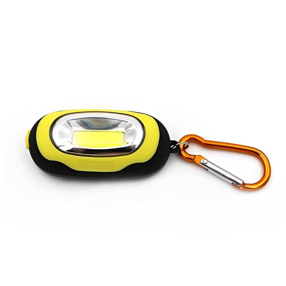 Promotional COB LED Keychain With Carabiner Yellow