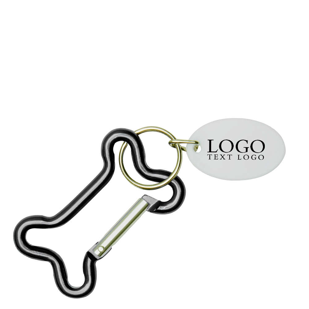 Promo Dog Bone Carabiner Key Chain Black With Logo