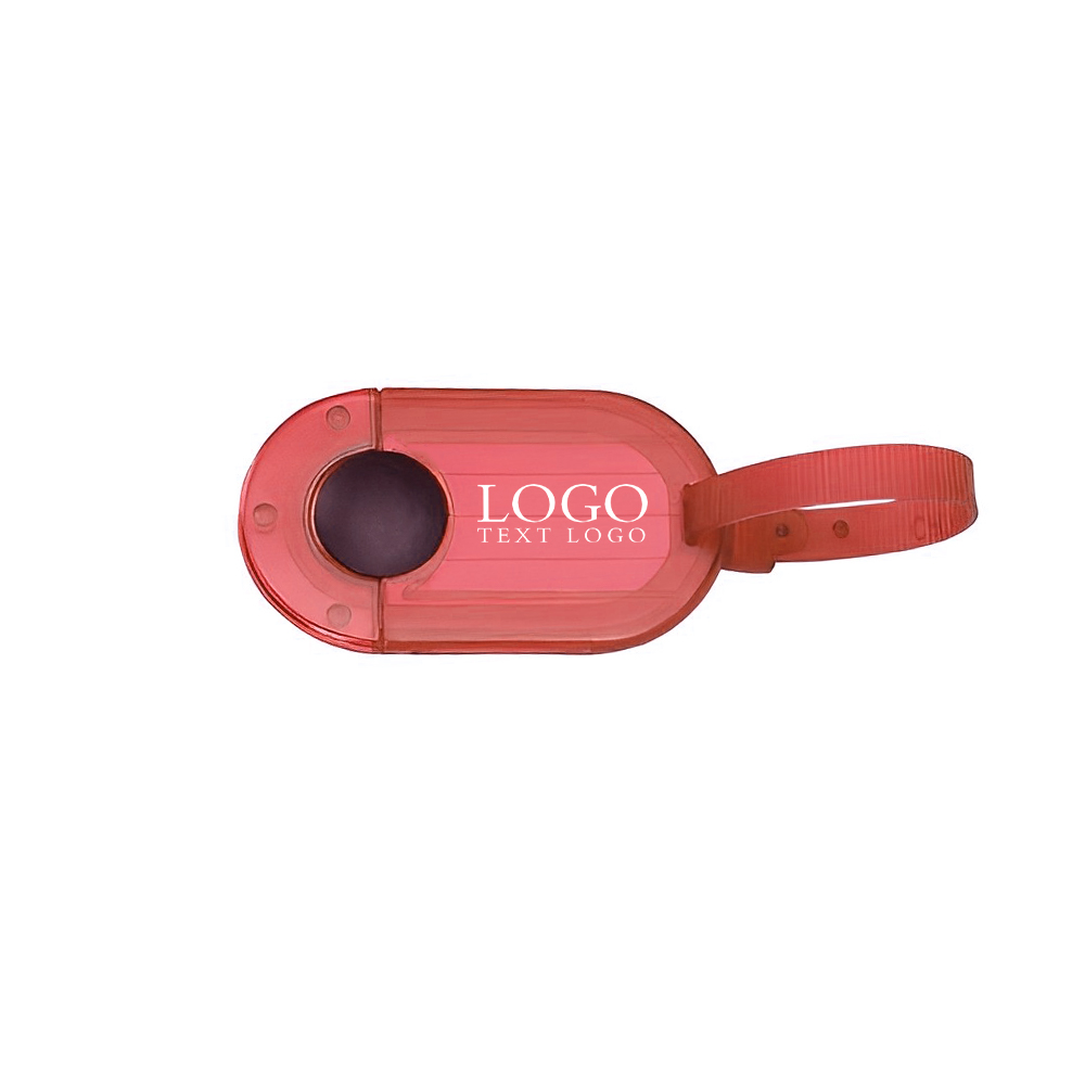 Plastic Sliding Luggage Tag Translucent Red With Logo