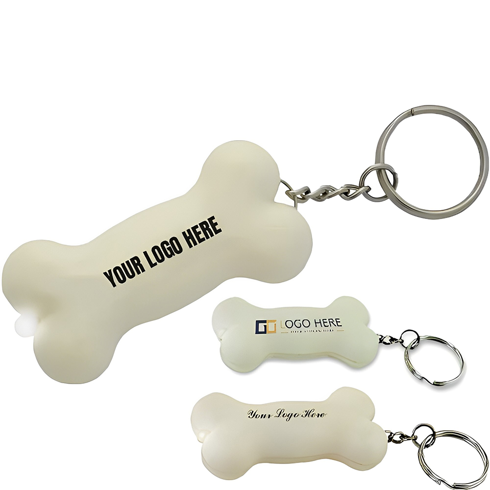 Light Up Dog Bone Keytag With Logo-Group