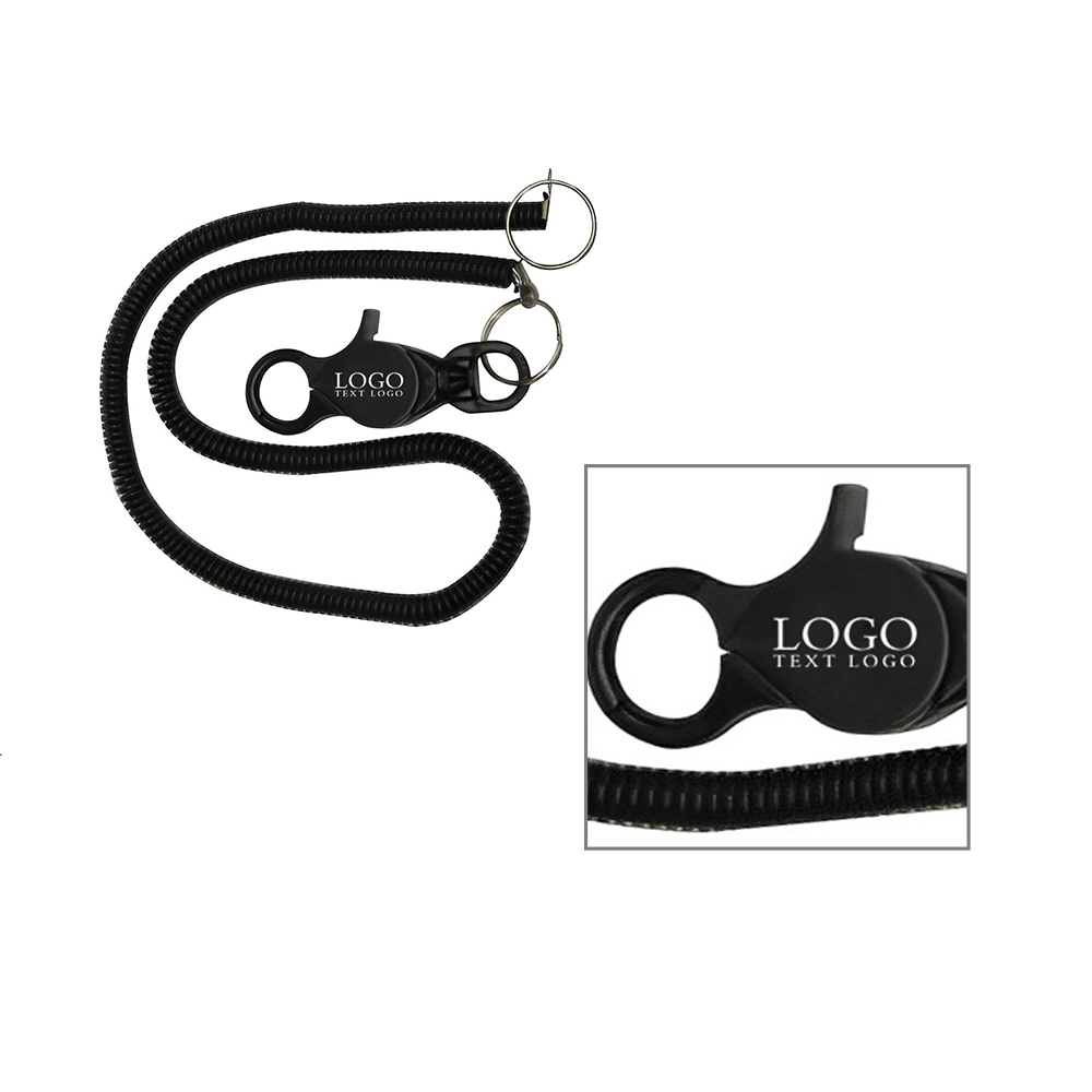 Lobster Clip With 20 Long Coil Keyring Details With Logo
