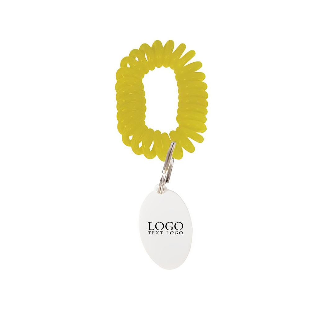 Bracelet Wrist Coil wTag Keyring Yellow With Logo