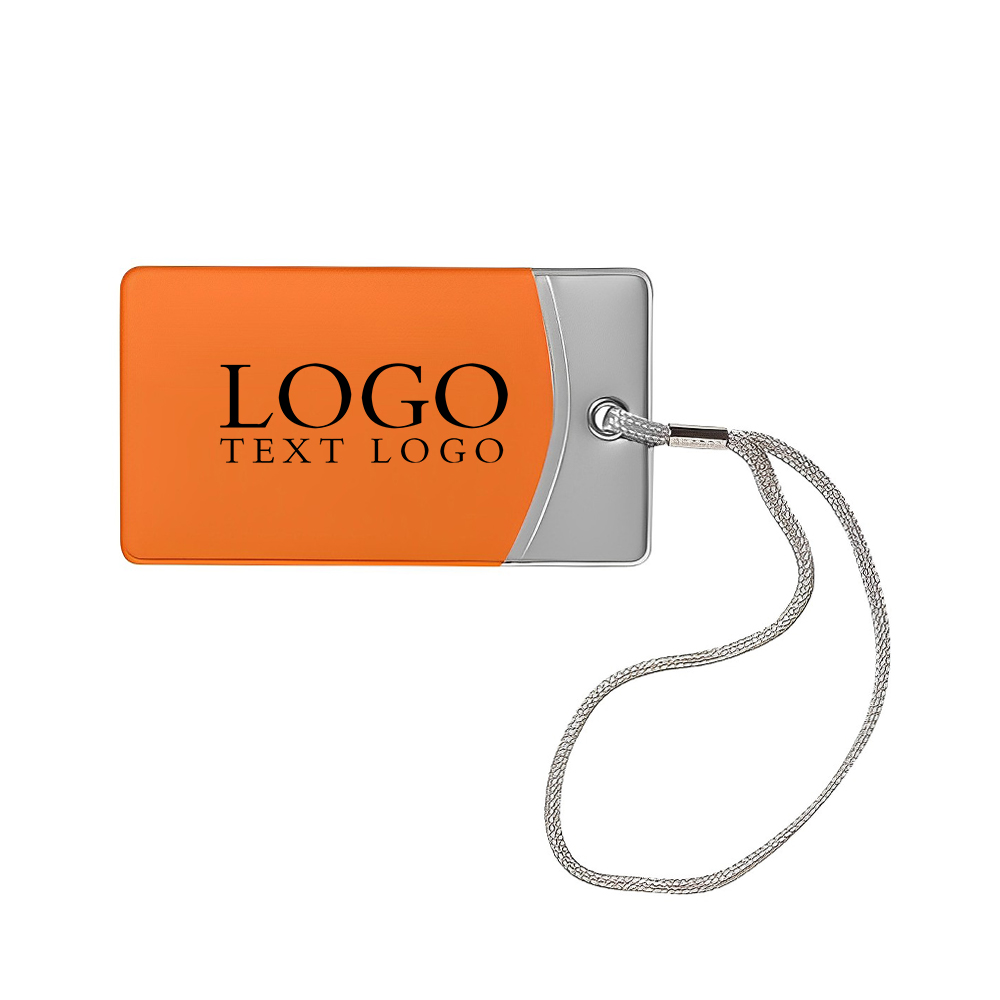 Mod Luggage Tag Silver Orange With Logo