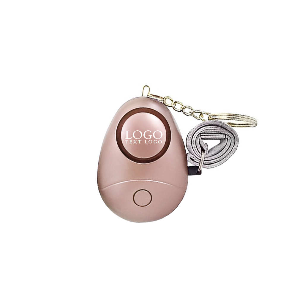 Rose Gold Safesound Alarm Keychain With LED Light With Logo