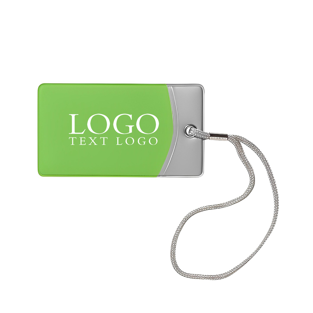 Mod Luggage Tag Silver Lime With Logo