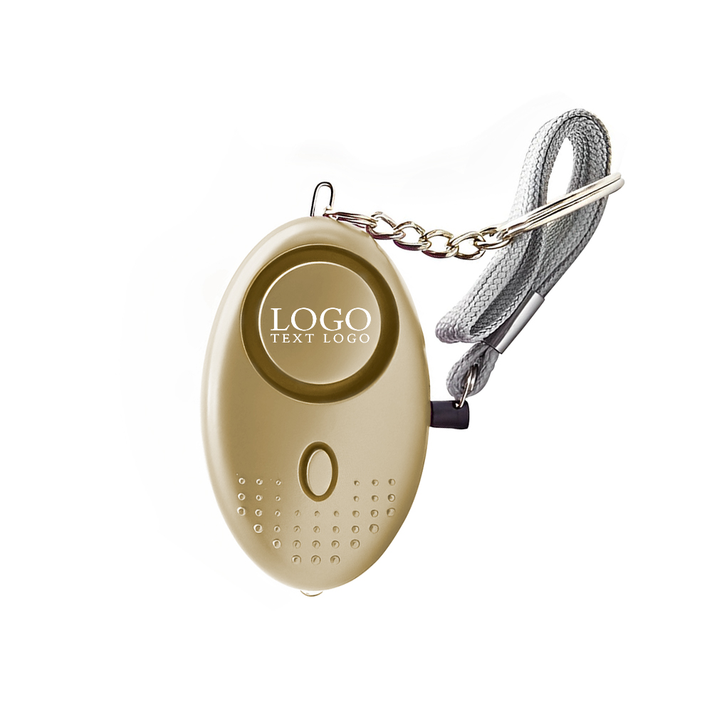 Custom Gold Safety Alarm Keychain With LED Lights With Logo