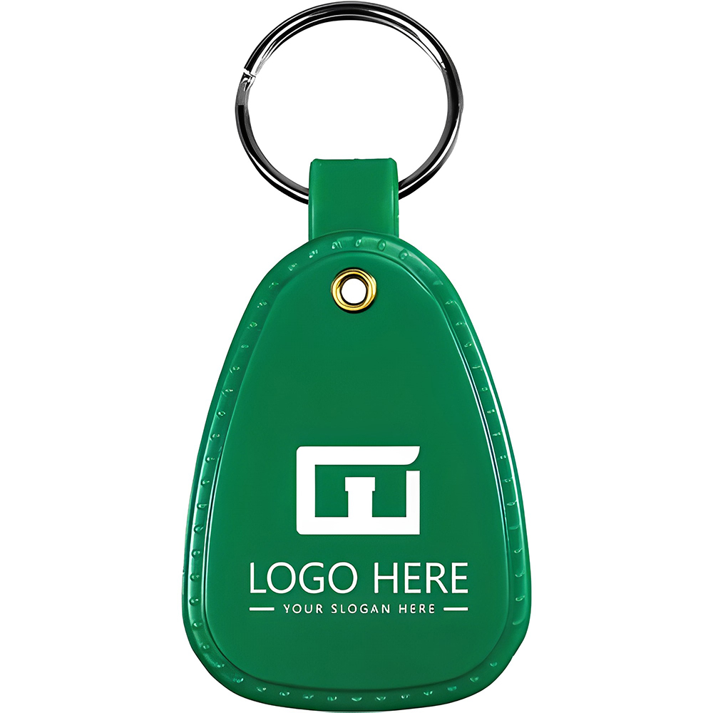 Green Saddle Key Tag With Logo