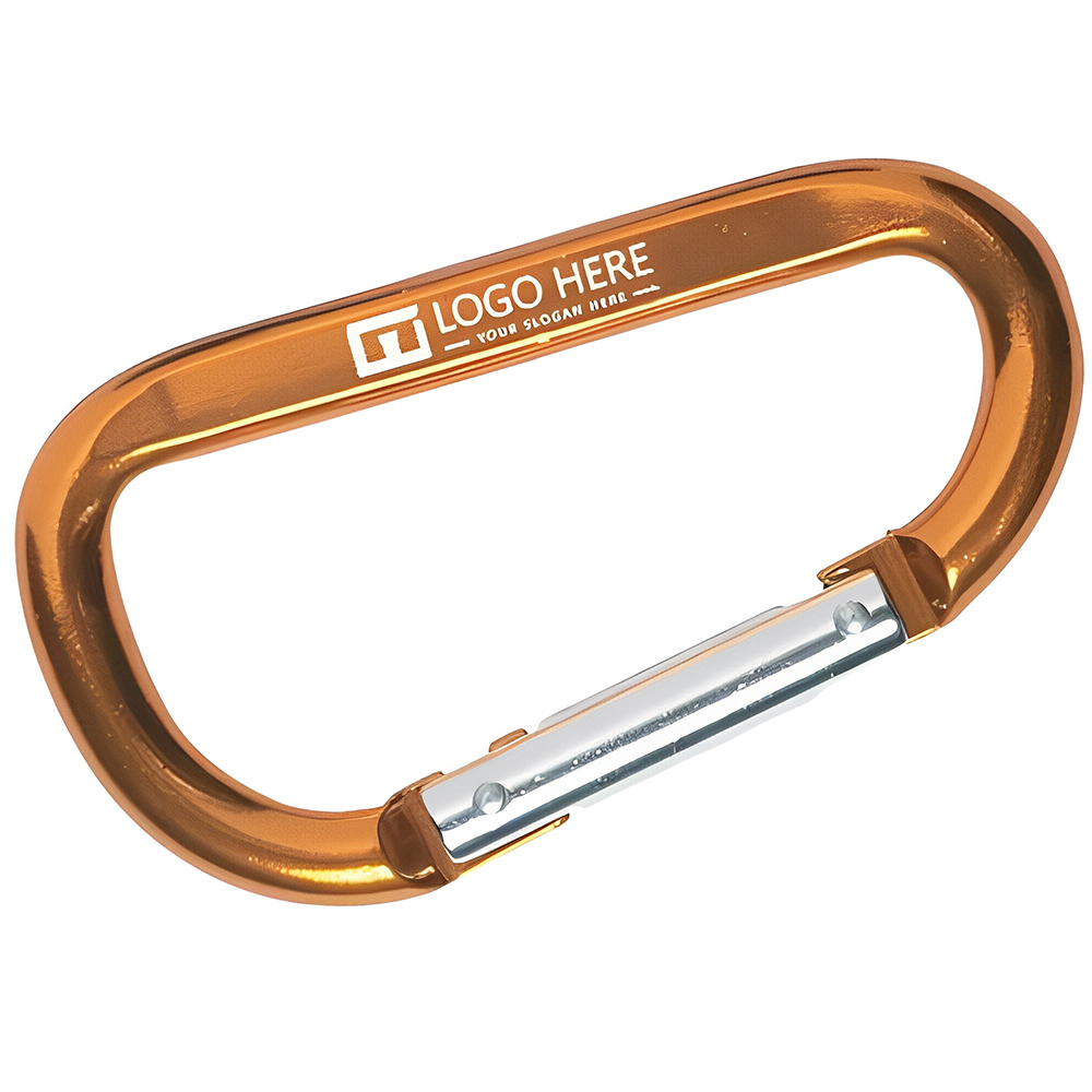 Gold Custom Three Inches Large Carabiner With Logo
