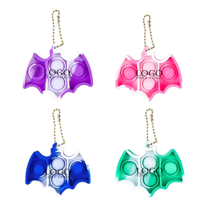Portable Bat-shaped Camouflage Pop Fidget Toy With Keychain
