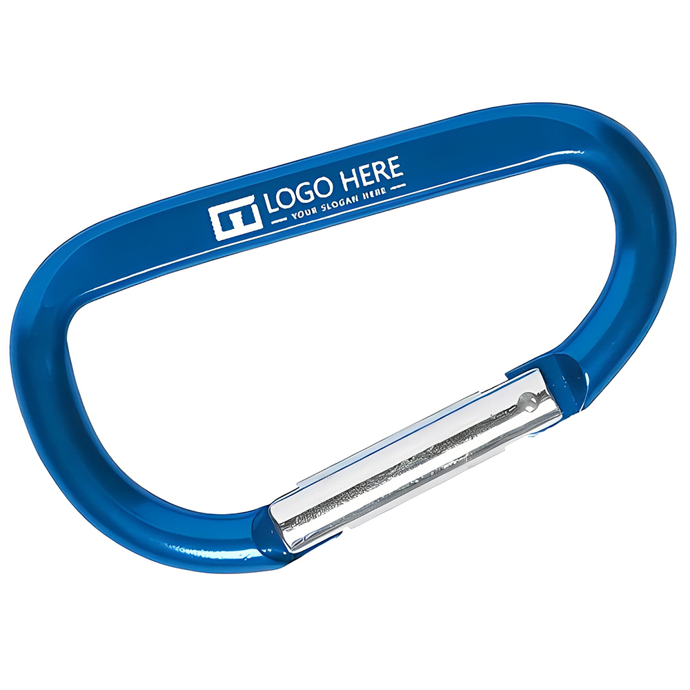 Blue Custom Three Inches Large Carabiner With Logo