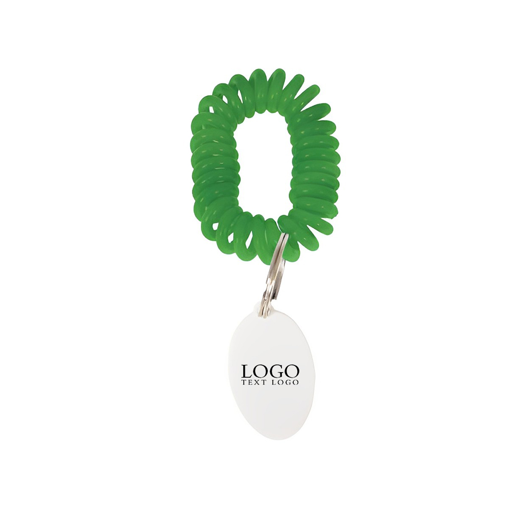 Bracelet Wrist Coil wTag Keyring Green With Logo