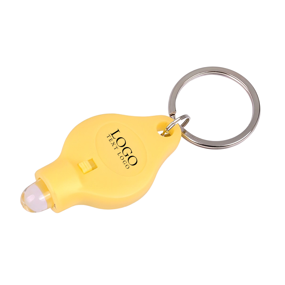 Portable diamond LED light key chain Yellow With Logo