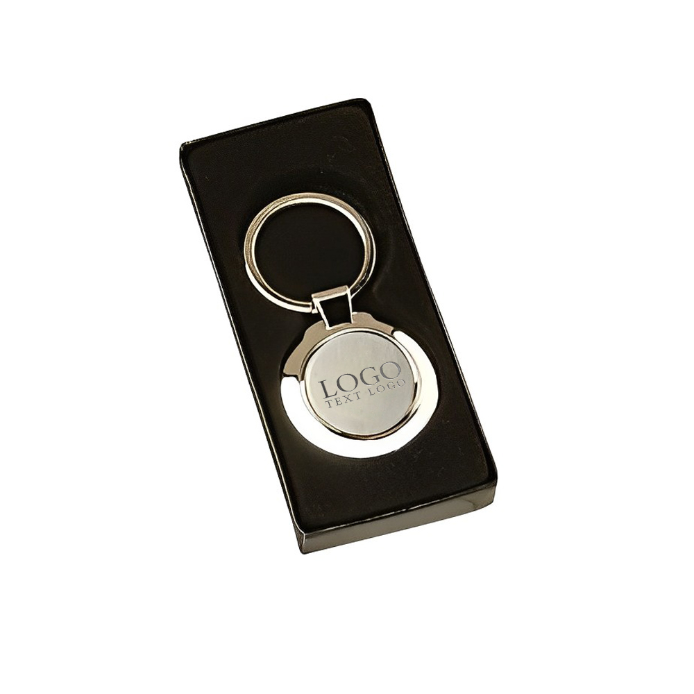 Custom Sterling silver Plated Circle Keyring With Box