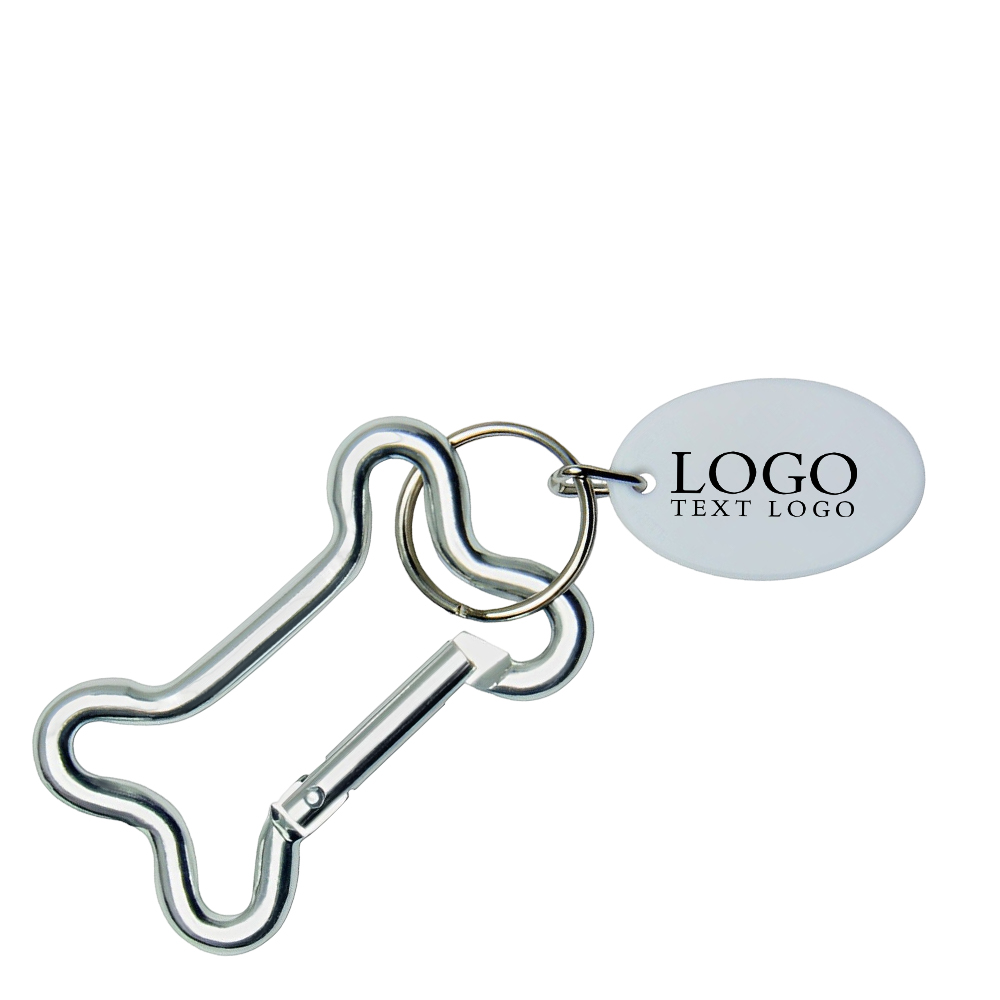 Promo Dog Bone Carabiner Key Chain Silver With Logo