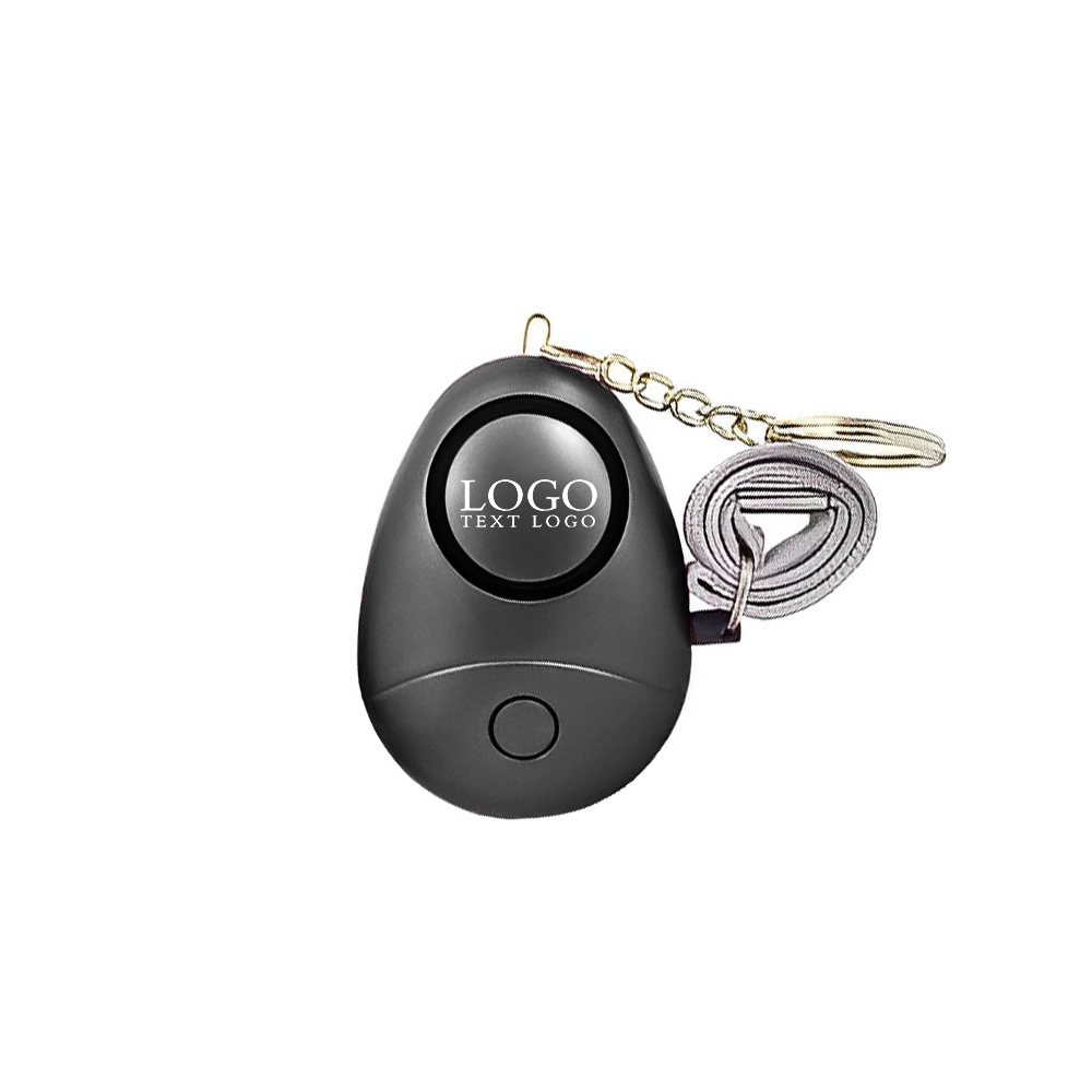 Black Safesound Alarm Keychain With LED Light With Logo