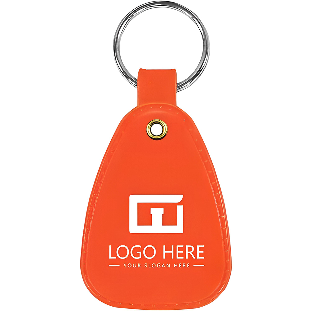 Orange Saddle Key Tag With Logo