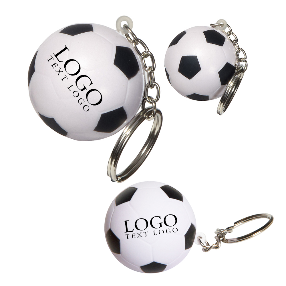 Soccer Ball Stress Reliever Keychains Group