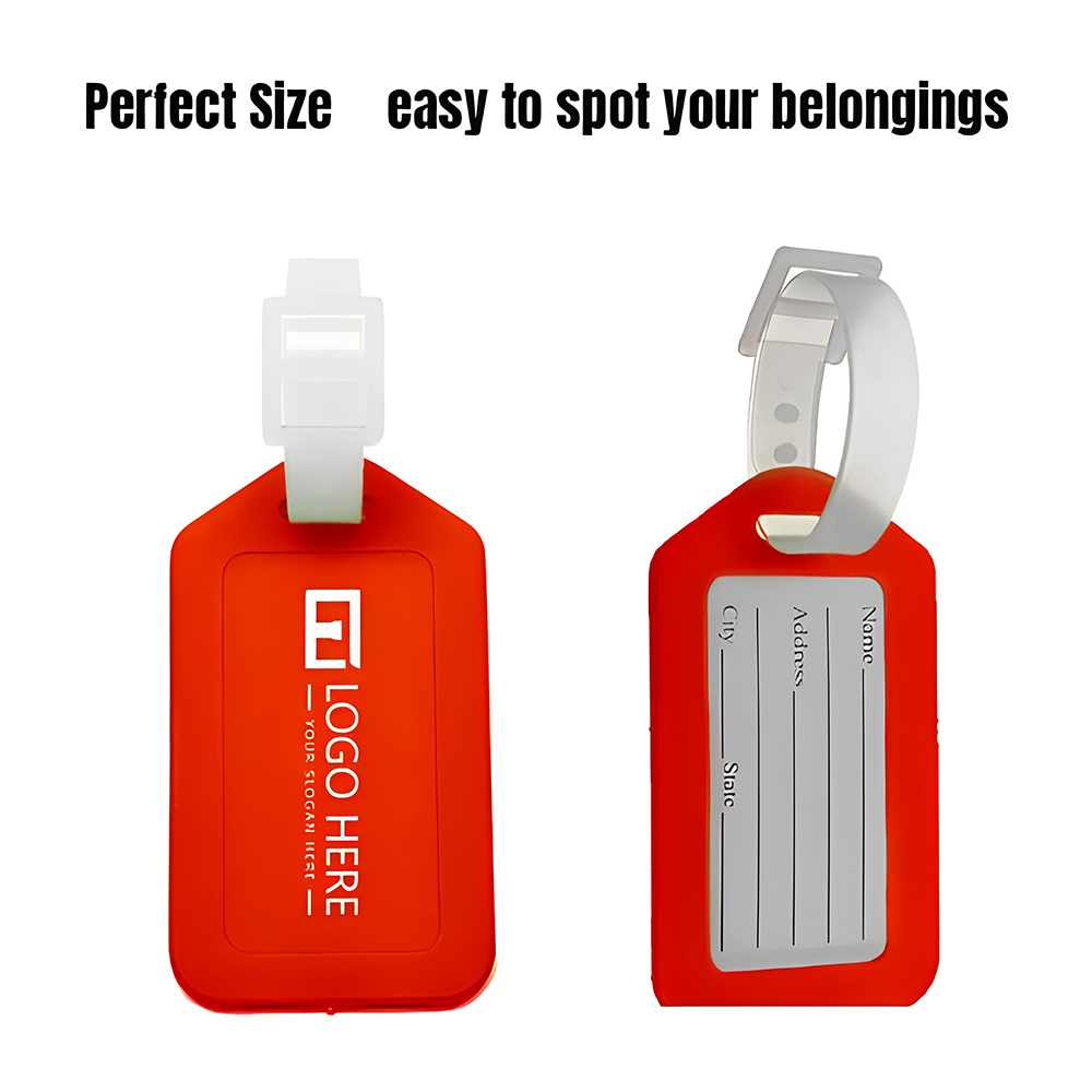 Red Rigid Plastic Luggage Tag Holders With Logo