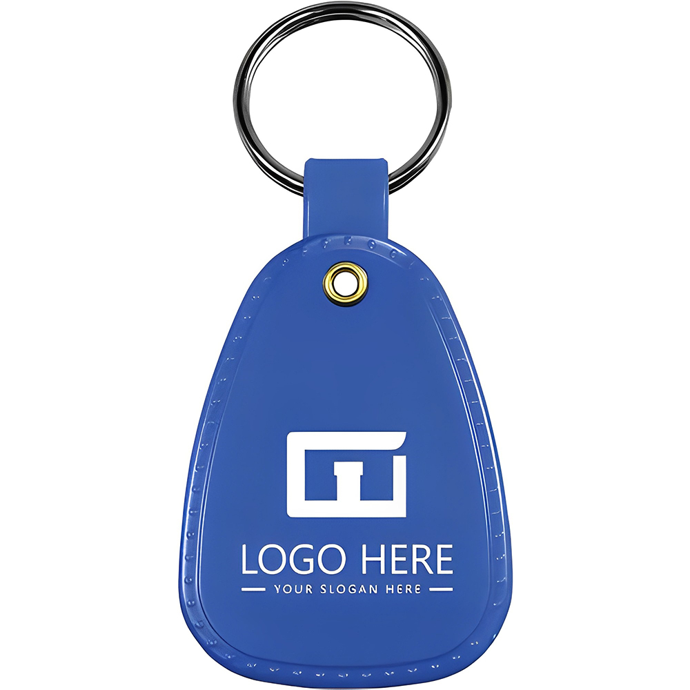 Blue Saddle Key Tag With Logo