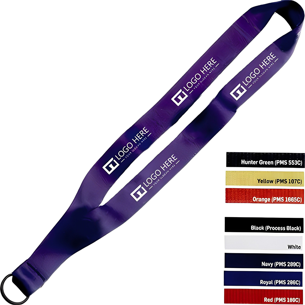 Purple Dye-Sublimated Sewn Lanyard with Black Split Ring With Logo