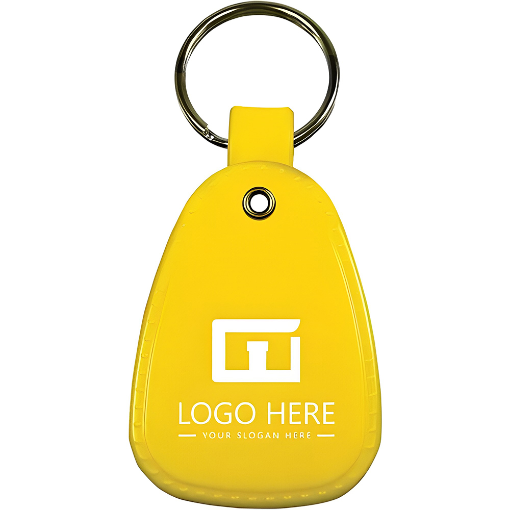 Yellow Saddle Key Tag With Logo