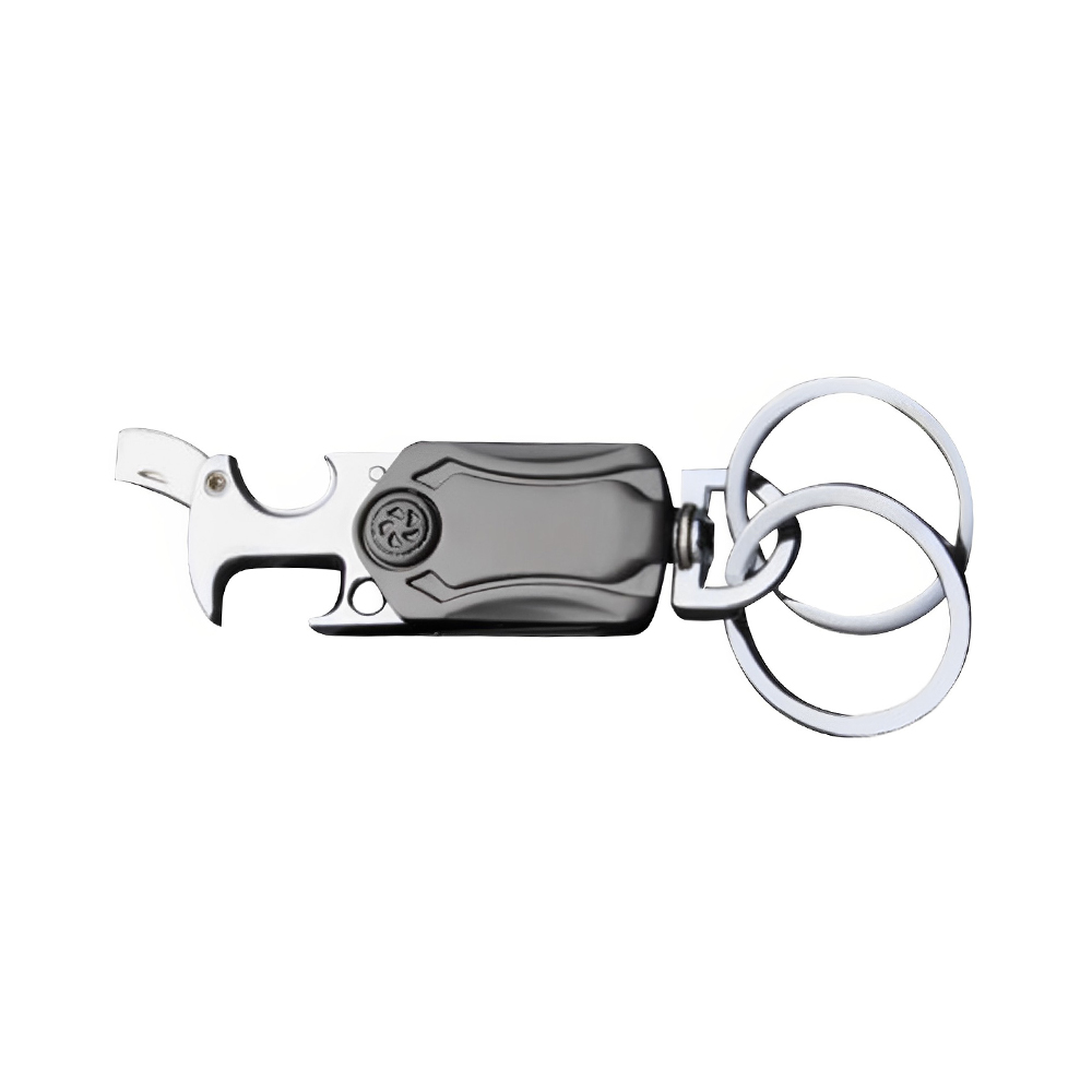 Men's Multifunctional Bottle Opener Keychain Black