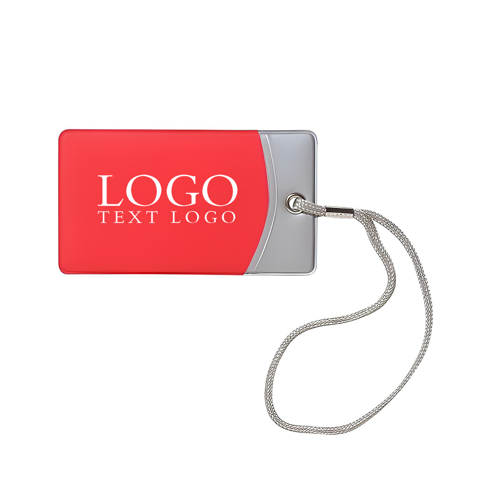 Mod Luggage Tag Silver Red With Logo