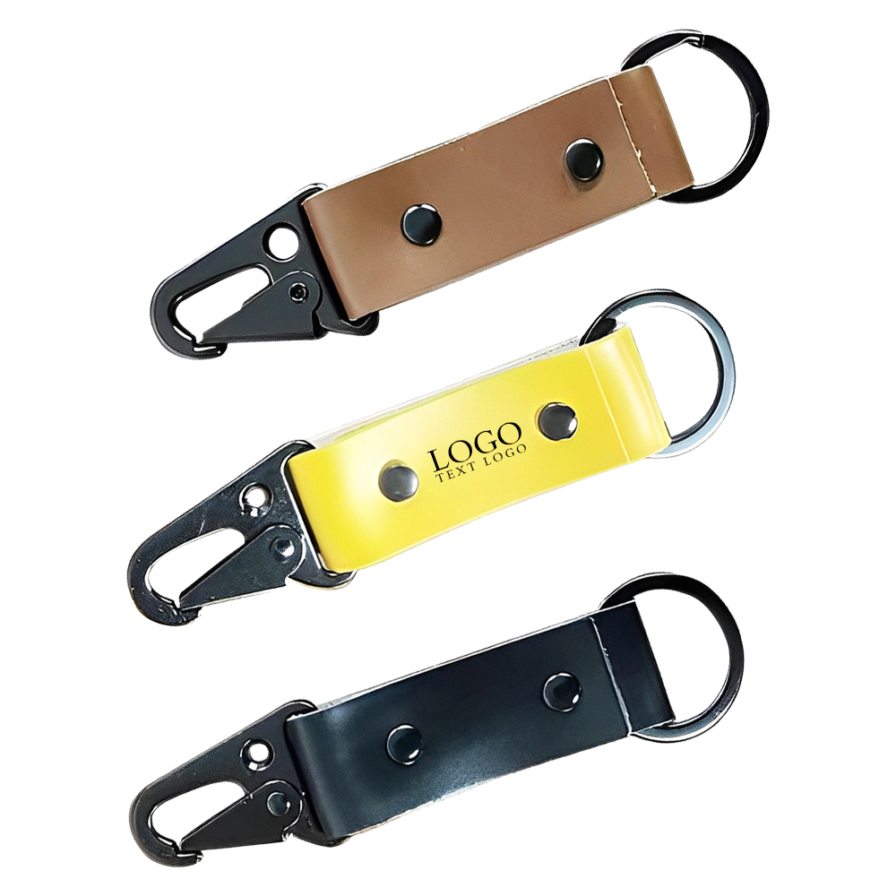 Leather Carabiner Zinc Alloy Key Holders Group With Logo