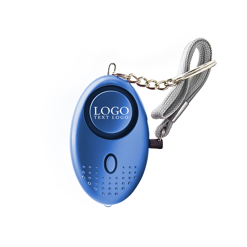 Custom Blue Safety Alarm Keychain With LED Lights With Logo