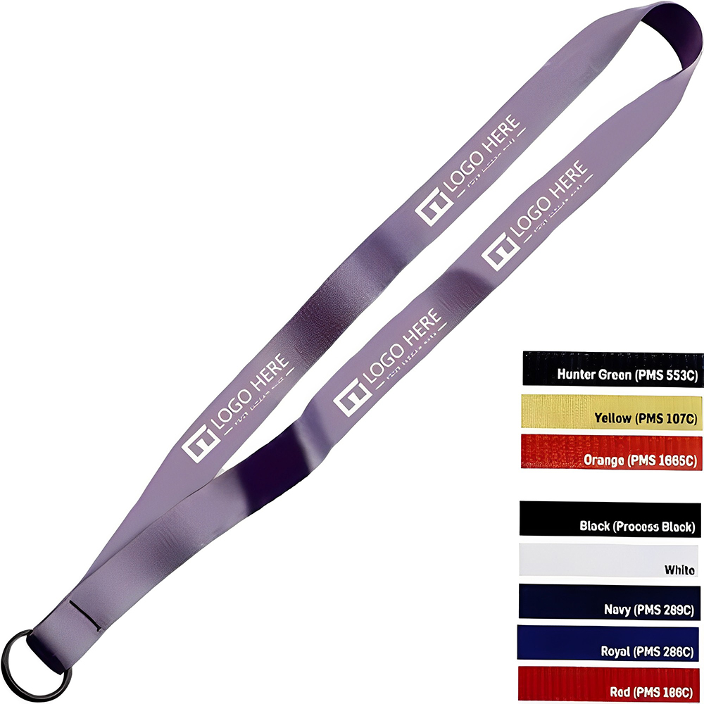Light Purple Dye-Sublimated Sewn Lanyard with Black Split Ring With Logo