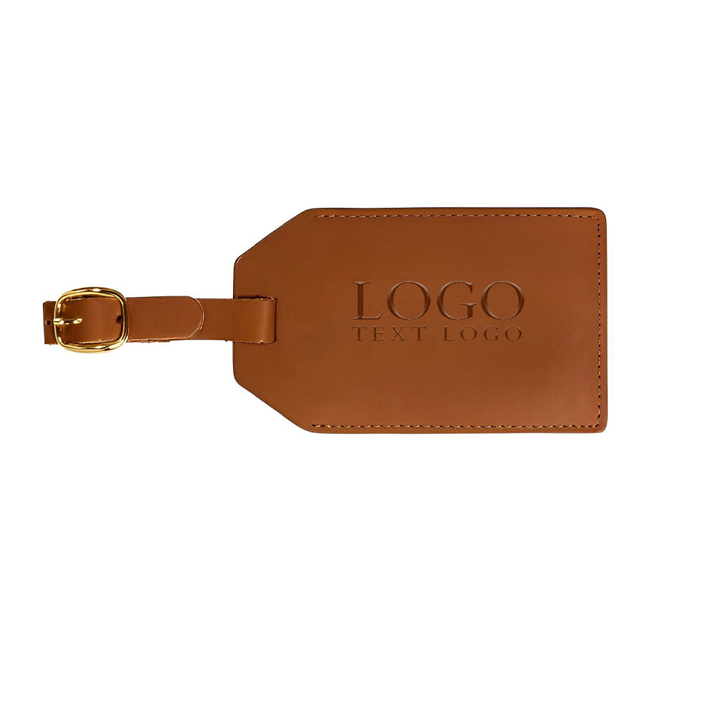 Grand Central Luggage Tag Tan With Deboss Logo