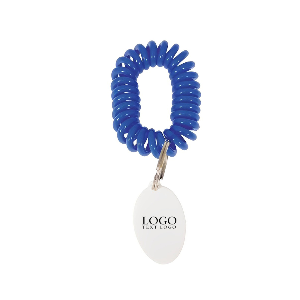 Bracelet Wrist Coil wTag Keyring Blue With Logo