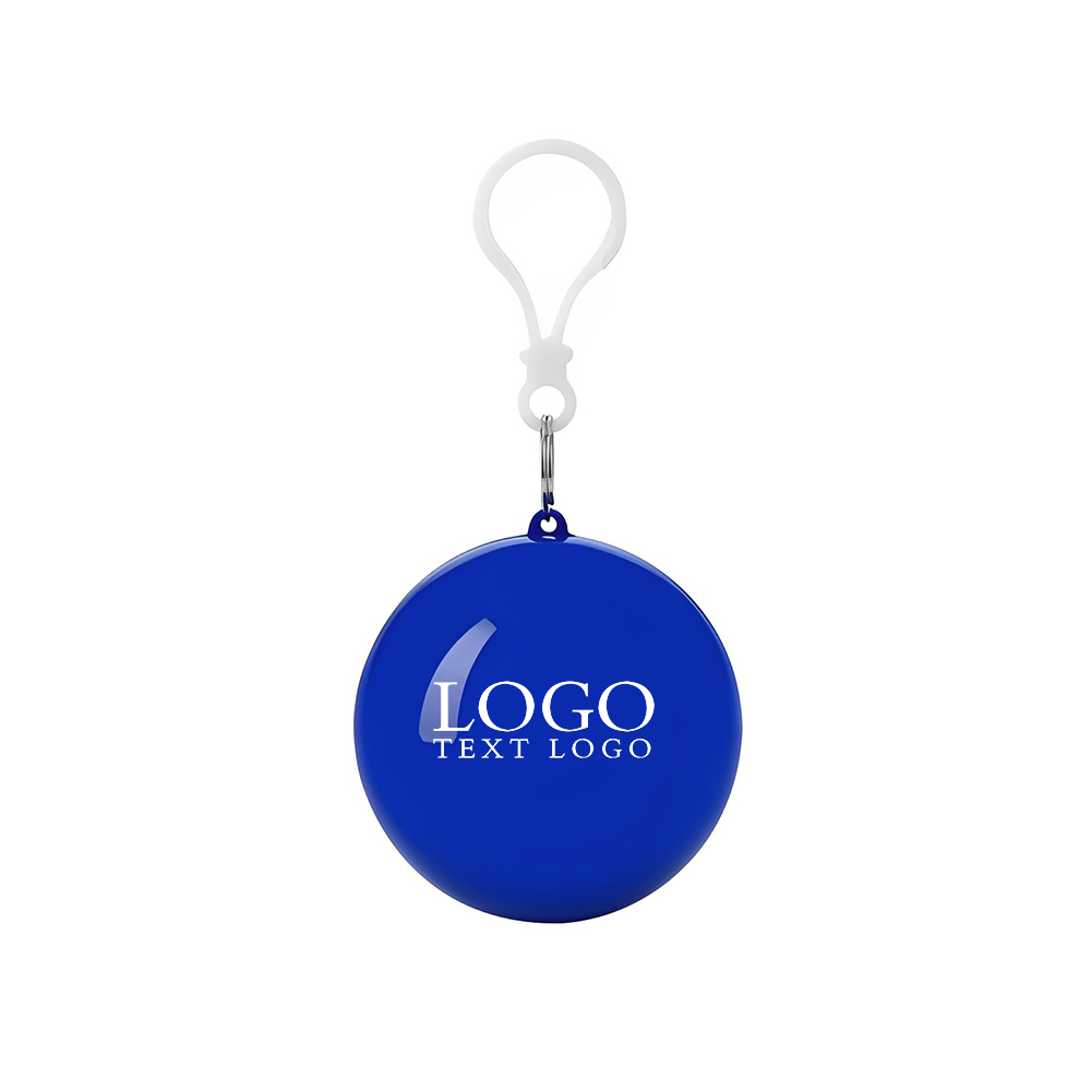 Advertising Blue Poncho Ball Key Chains With Logo