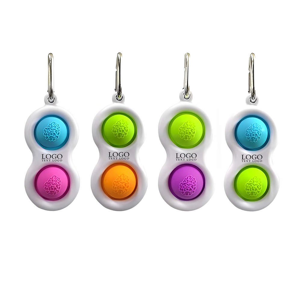 Push Pop Bubble Fidget Toy Keychains Multi Color With Logo
