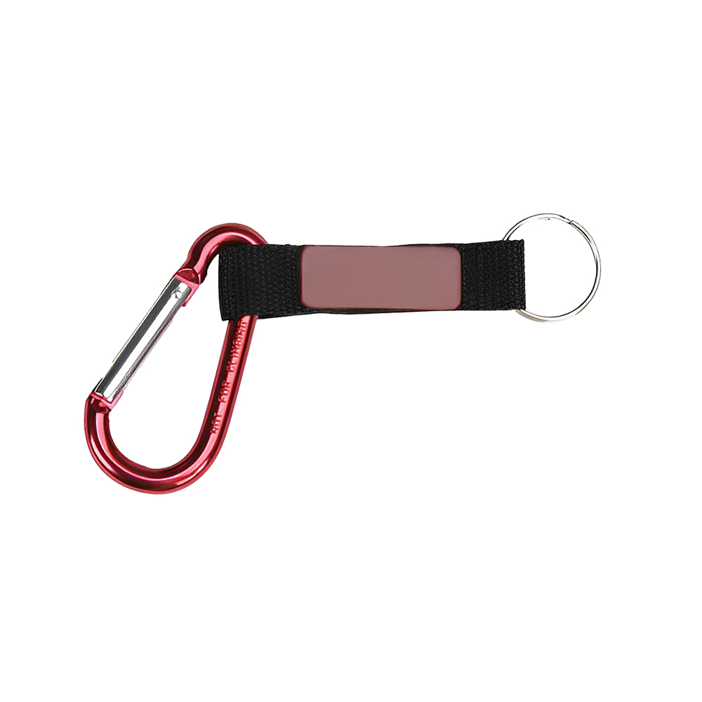 Anodized Carabiner With Tag Keyring Front