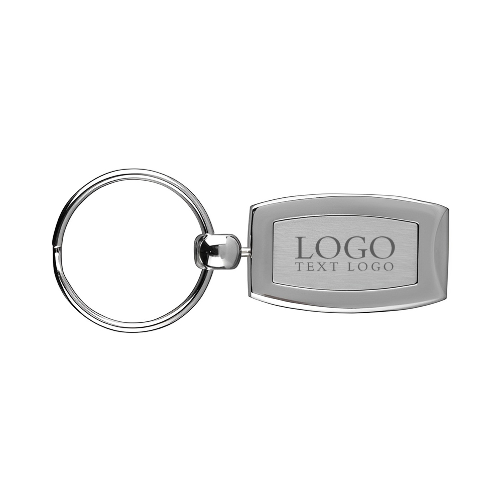 Customized Raffinato Metal Key Chain Silver Front With Logo