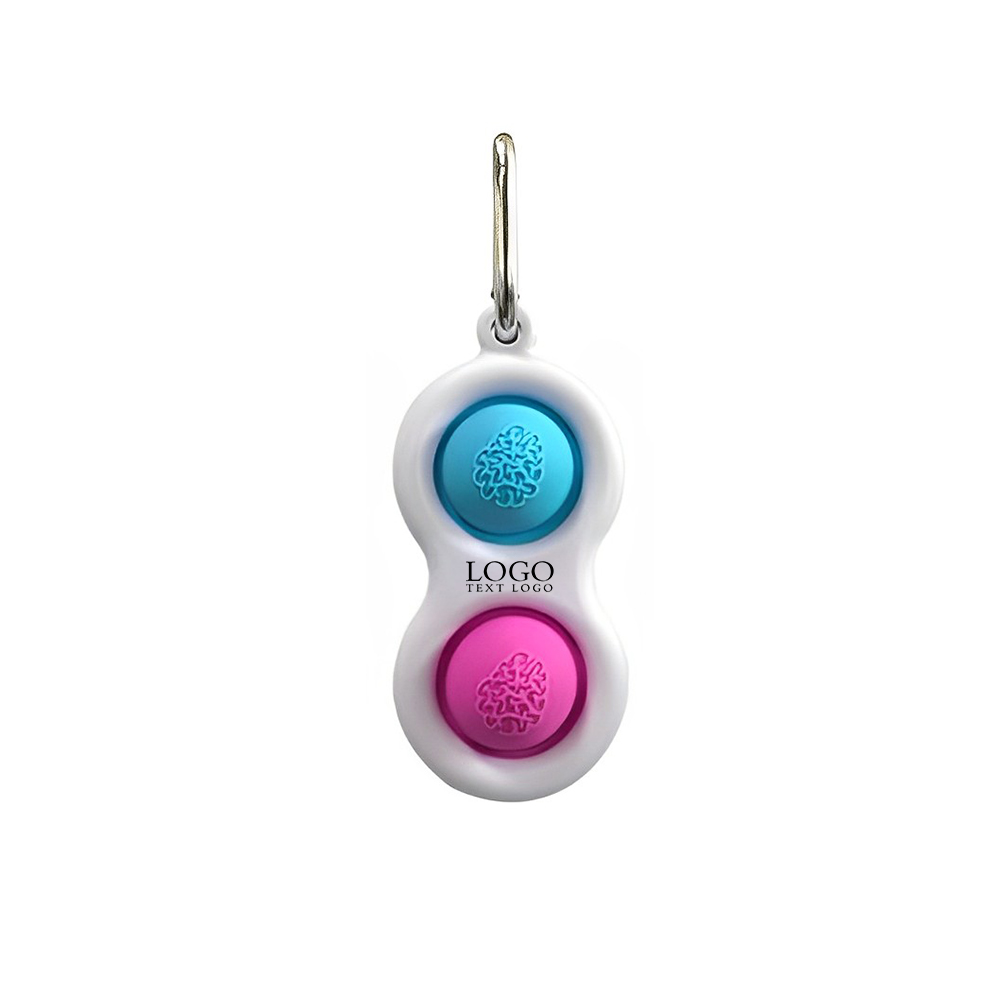 Push Pop Bubble Fidget Toy Keychains Purple With Logo