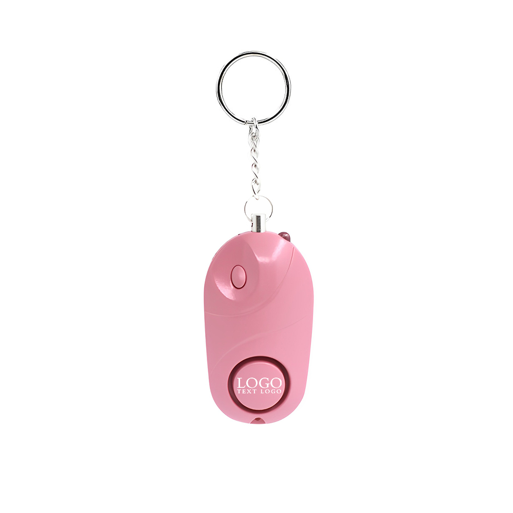 Pink Safety LED Light & Alarm Key Chain With Logo
