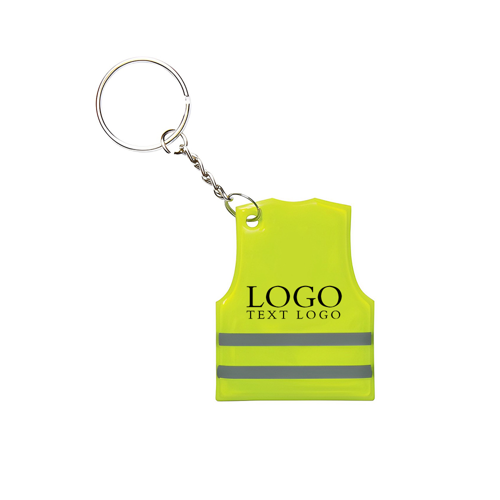 Promotional Reflective Safety Vest Keytag Yellow With Logo