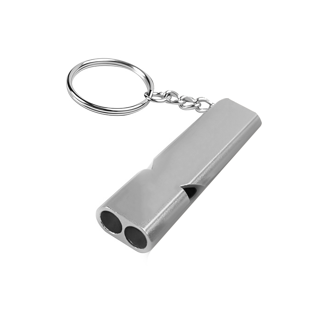 Emergency Survival Whistle Keychain Silver Blank