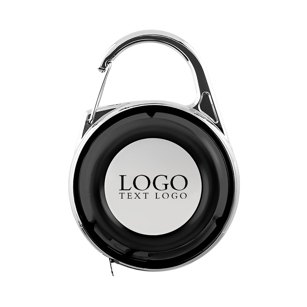 Carabiner Tape Measure Black With Logo