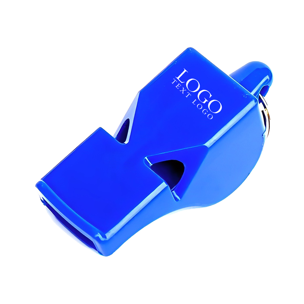 Plastic Whistles With Key Ring Blue With Logo