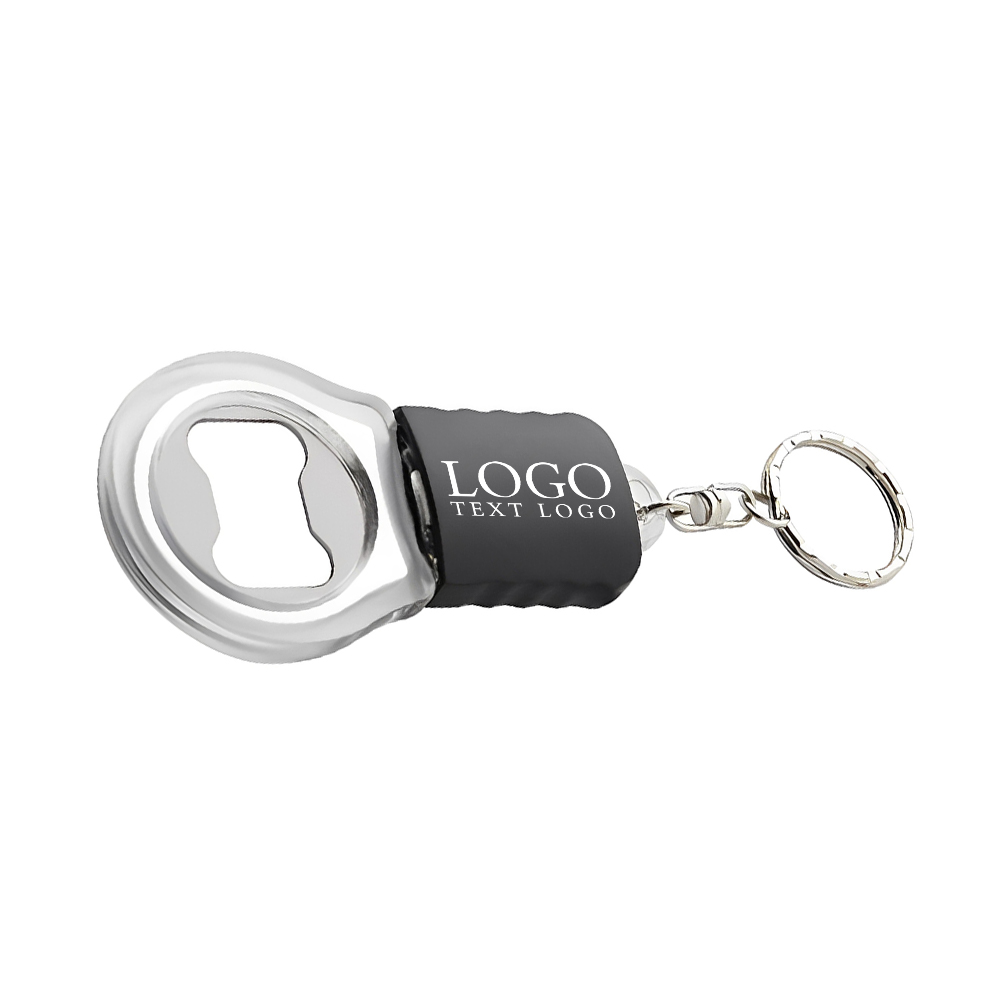 Custom LED Bottle Opener Keychain Silver With Logo