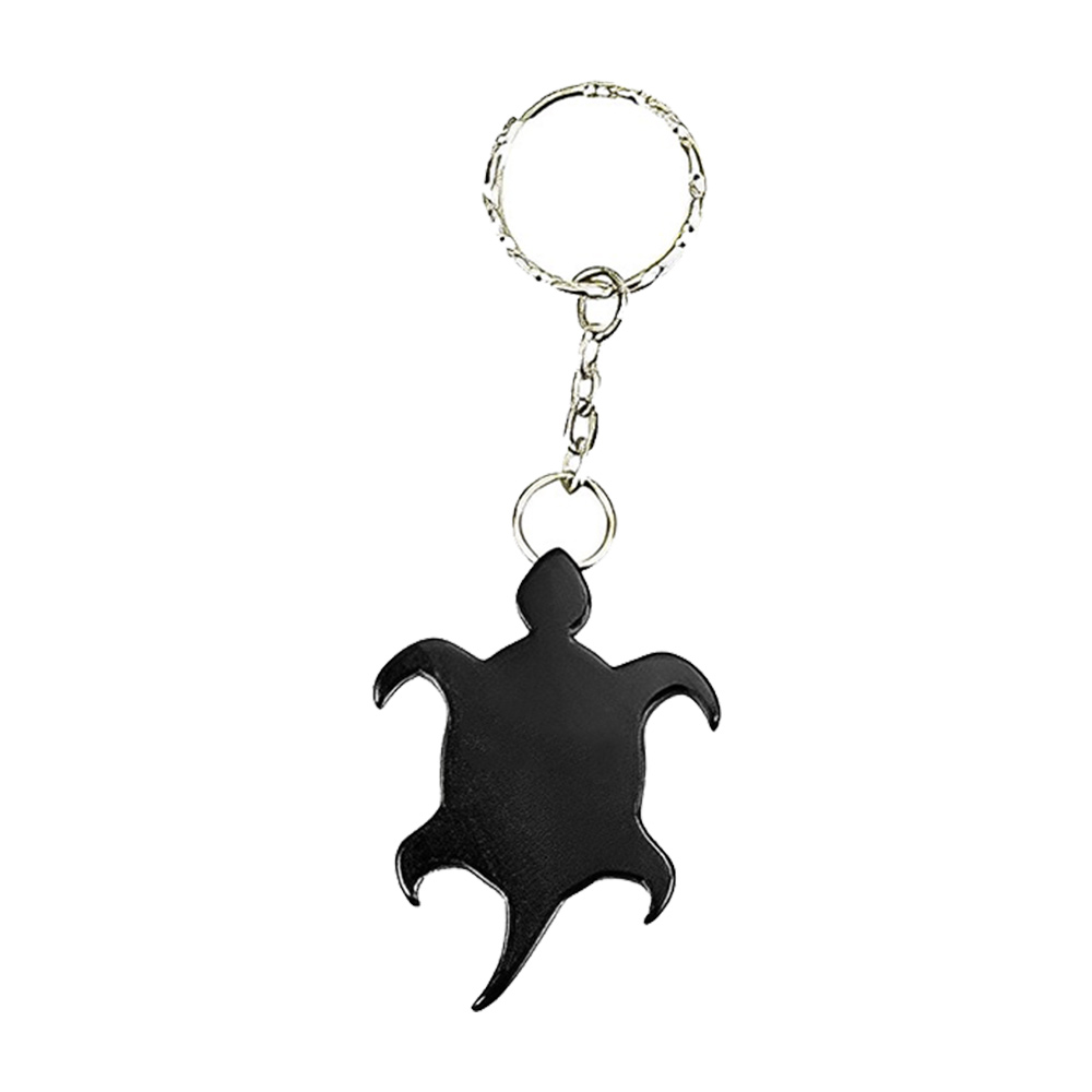 Turtle Shape Bottle Opener Keyring Black