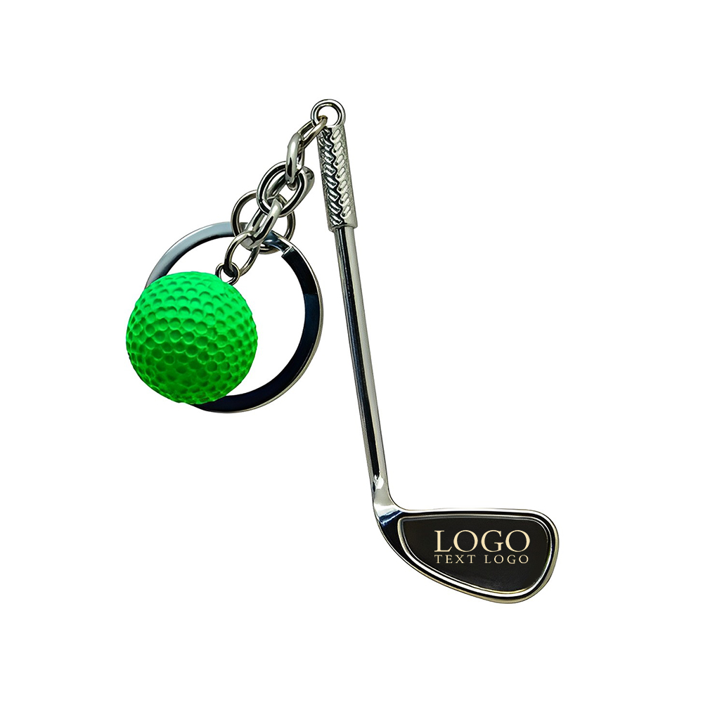 Promotional Golf Clubs Keychains Green With Logo