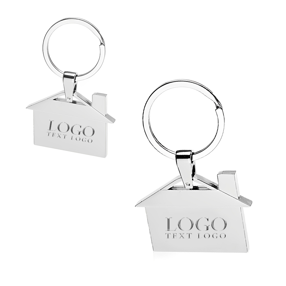 House Shaped Metal Keychain Logo Group