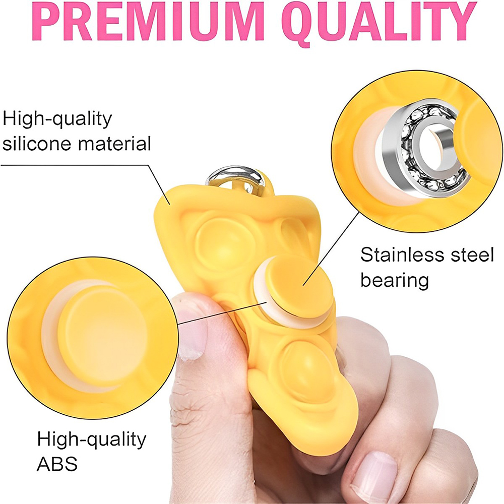 Mini Star Pop Fidget Spinner Keychain Detail