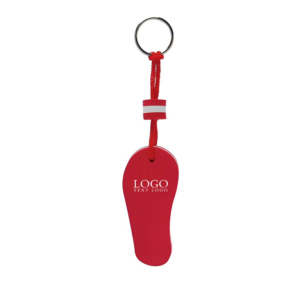 Red Floating Flip Flop Keytag With Logo