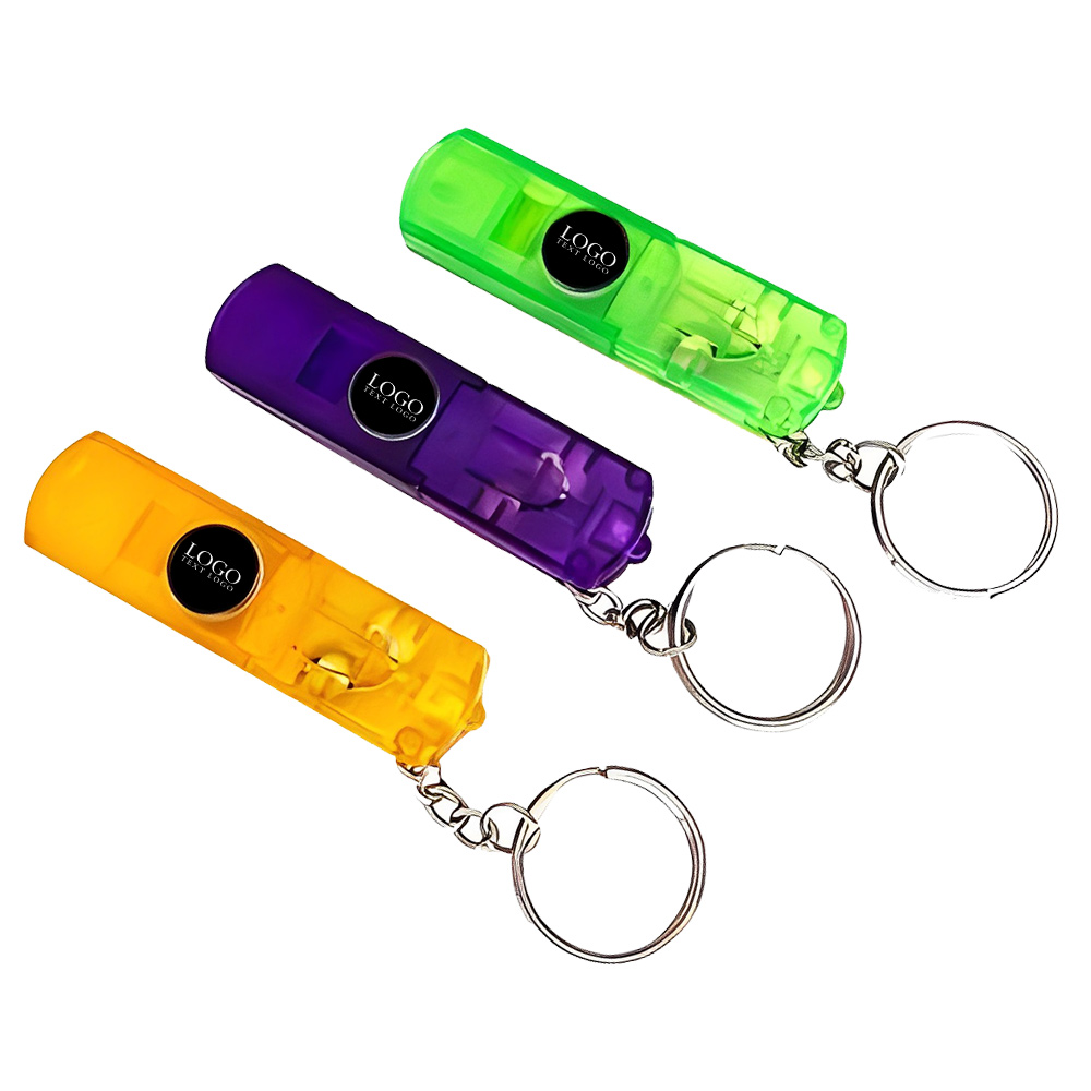 Transparent Compass Whistle Led Light Keyring Group With Logo